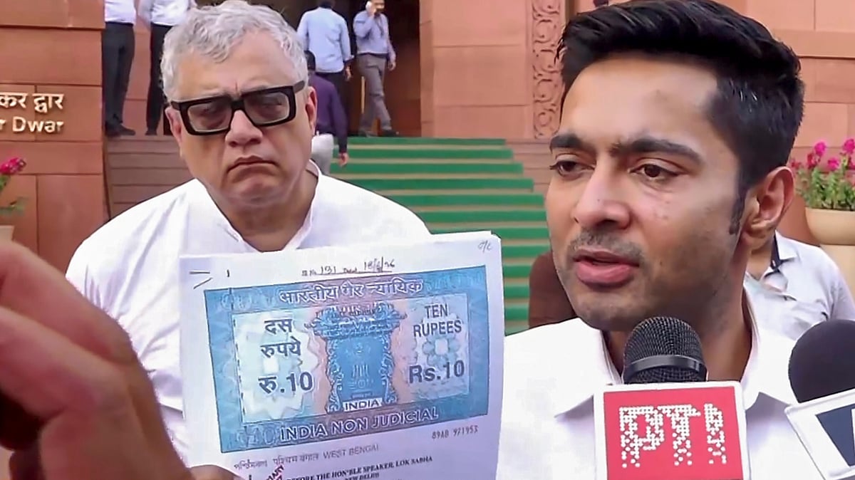 Abhishek Banerjee speaks to media after a meeting with Lok Sabha Speaker Om Birla in New Delhi, 19 June