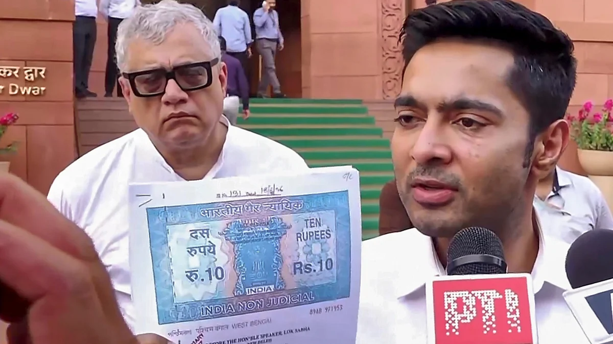 Abhishek Banerjee speaks to media after a meeting with Lok Sabha Speaker Om Birla in New Delhi, 19 June