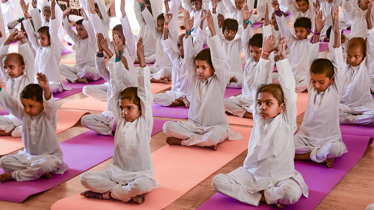 The exchange comes ahead of International Yoga Day celebrations on Sunday.