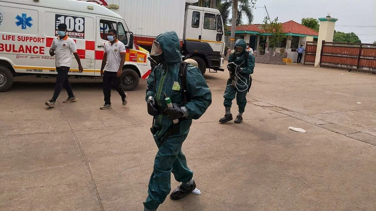 Sunday was the unit's weekly holiday and many workers were inside their residential quarters.