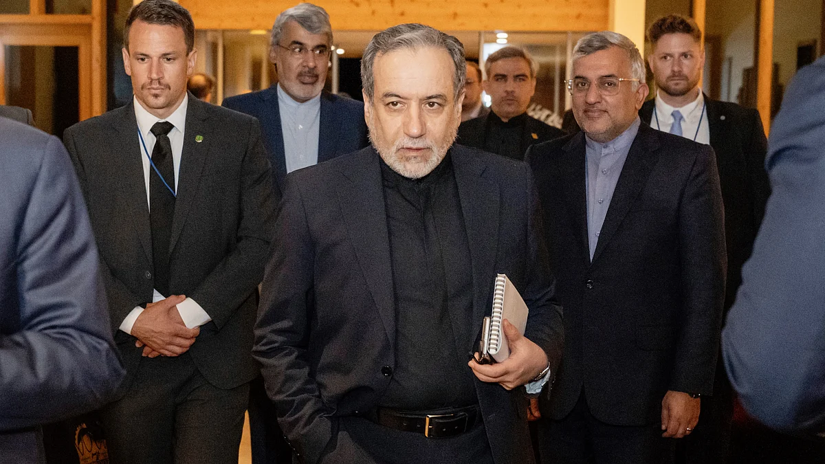 Iranian foreign minister Seyyed Abbas Araghchi arrives at Buergenstock on 21 June