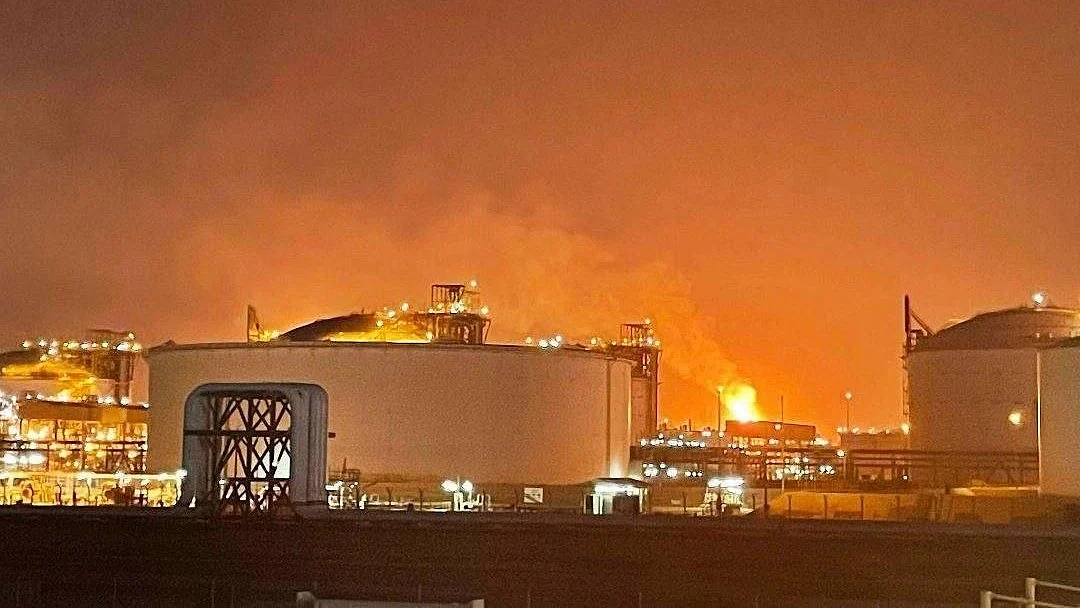 Fire at a gas facility in Qatar's Ras Laffan Industrial City.