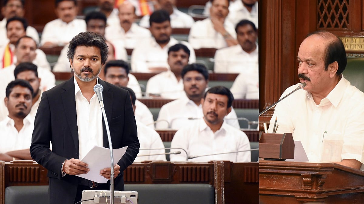 TN chief minister C. Joseph Vijay in assembly on Tuesday