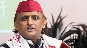Akhilesh Yadav addresses a press conference in Lucknow, 24 June