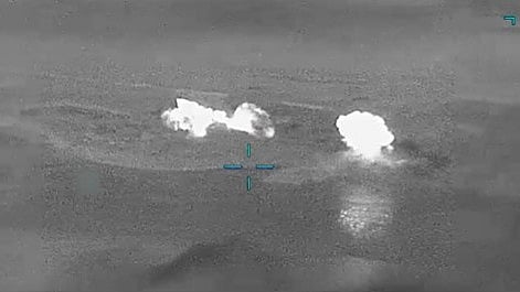 A screengrab of US strikes on Iran.