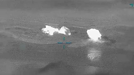 A screengrab of US strikes on Iran.