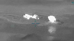 A screengrab of US strikes on Iran.