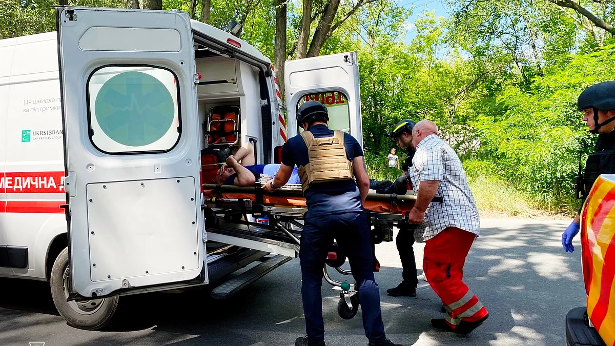 One of the injured after the strike in Dnipro