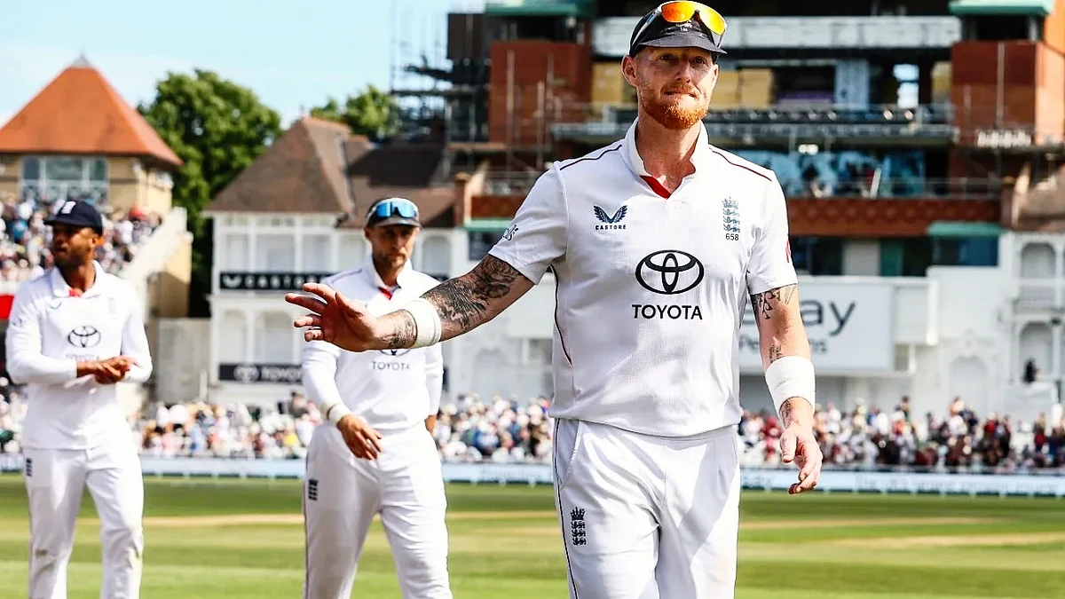 Ben Stokes leaves the field after New Zealand innings on Sunday