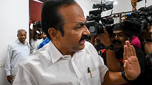 Congress MLA-elect V.D. Satheesan arrives at Cantonment House in Thiruvananthapuram.