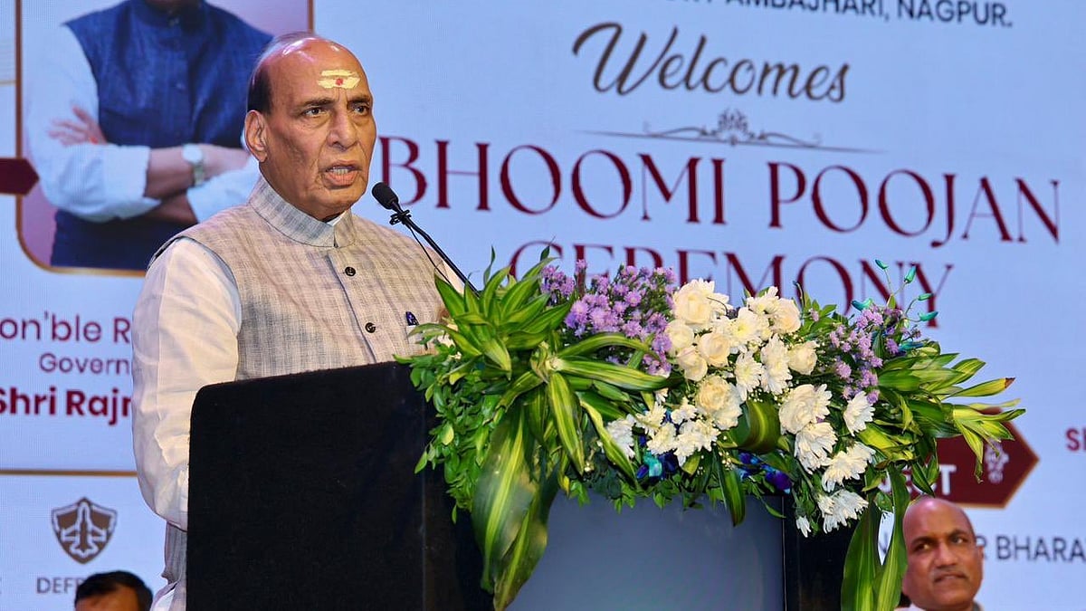 Rajnath Singh at a government event in Nagpur, 19 June