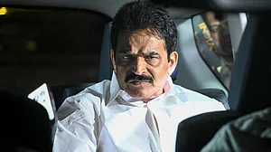 K.C. Venugopal arrives at Election Commission office in New Delhi.