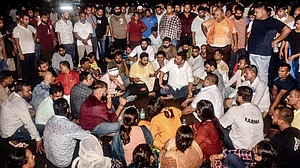 The road blockade following Karni Sena leader Himanshu Singh's death