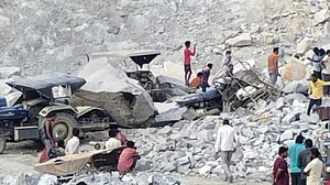 Rescue operation underway at stone quarry in Bengaluru.