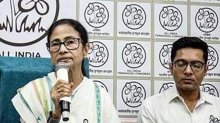 TMC chief Mamata Banerjee, with her nephew and MP Abhishek Banerjee