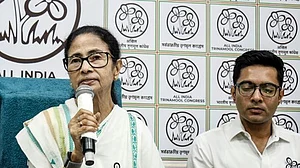 TMC chief Mamata Banerjee, with her nephew and MP Abhishek Banerjee