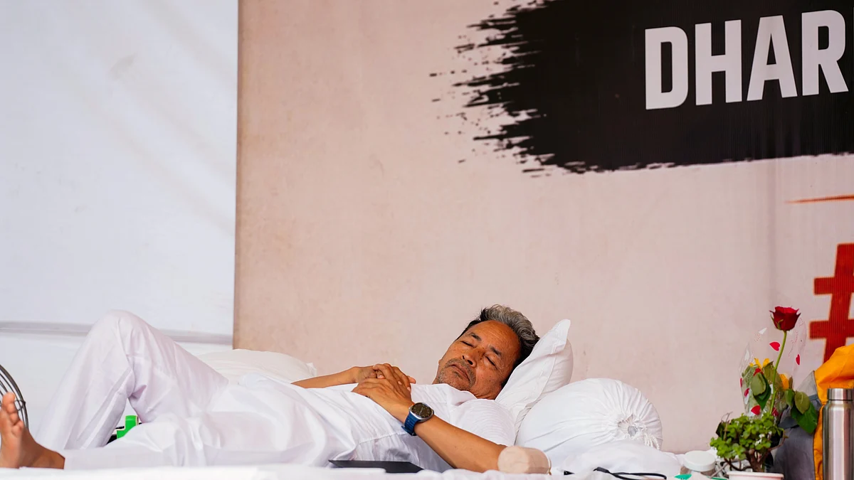 Sonam Wangchuk at Jantar Mantar in New Delhi, 2 July