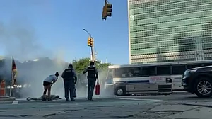 Lobga Rangzen set himself on fire outside the UN complex in New York.