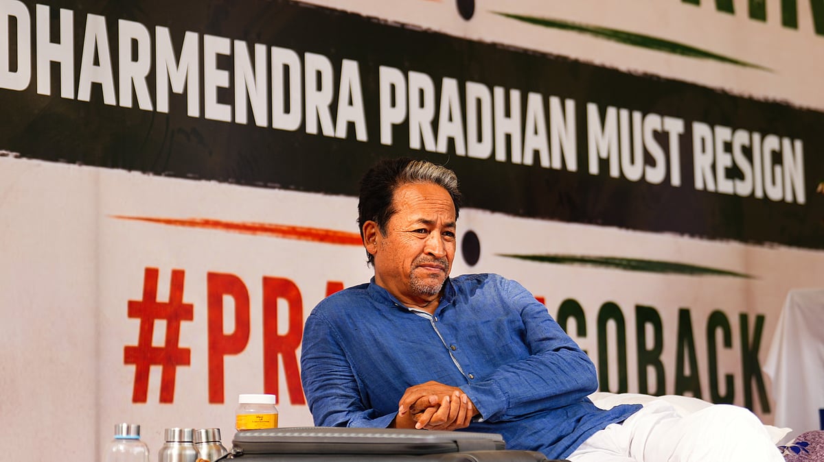 Sonam Wangchuk on day 7 of his hunger strike at Jantar Mantar, New Delhi, 4 July