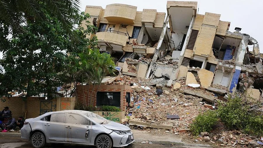 A damaged building in Venezuela.