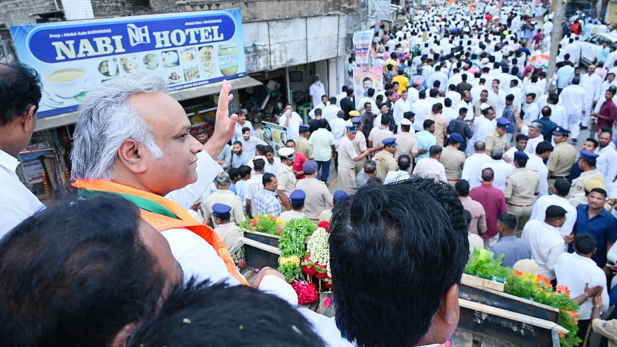 Priyank Kharge on a visit to his home district of Kalaburagi, 5 July