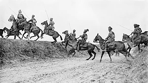 The 9th Hodson's Horse regiment charges near Vraignes, France, 1917