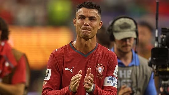 A tearful Ronaldo leaves the ground after Portugal's World Cup exit