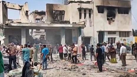Screengrab of a devastated girls' elementary school in Iran's Hormozgan.