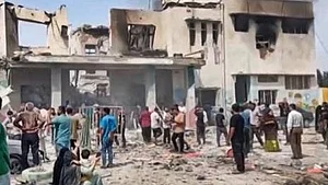 Screengrab of a devastated girls' elementary school in Iran's Hormozgan.