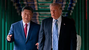 Donald Trump with Xi Jinping in Beijing.