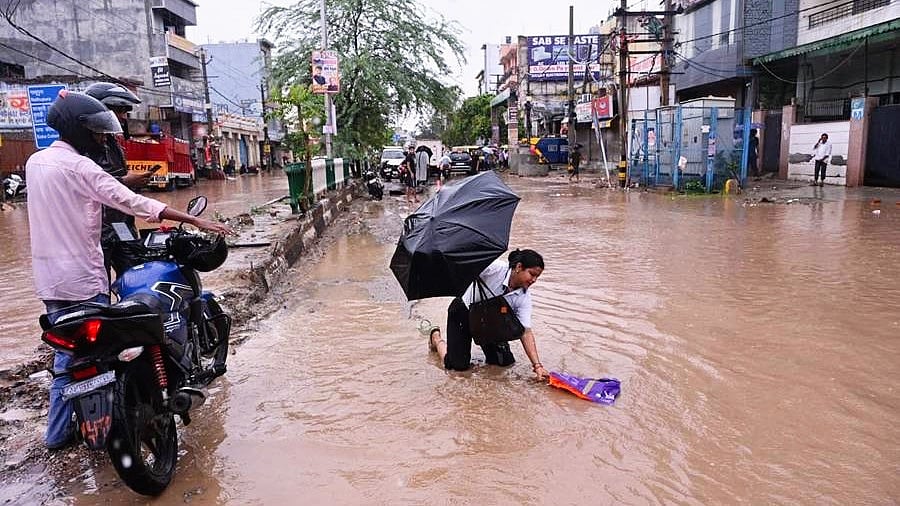 Several parts of Delhi remained waterlogged. 