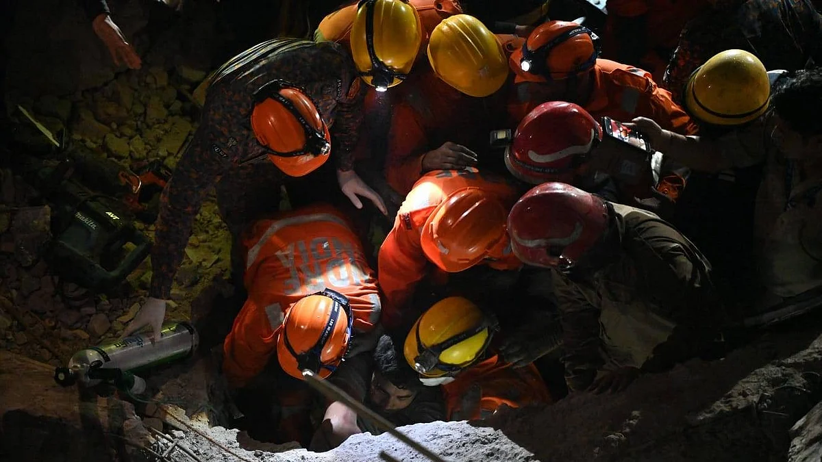 NDRF personnel involved in a rescue operation