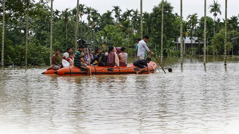 Officials said the flood situation showed signs of improvement on Friday