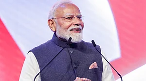 Prime Minister Narendra Modi addresses a gathering in New Zealand, 11 July