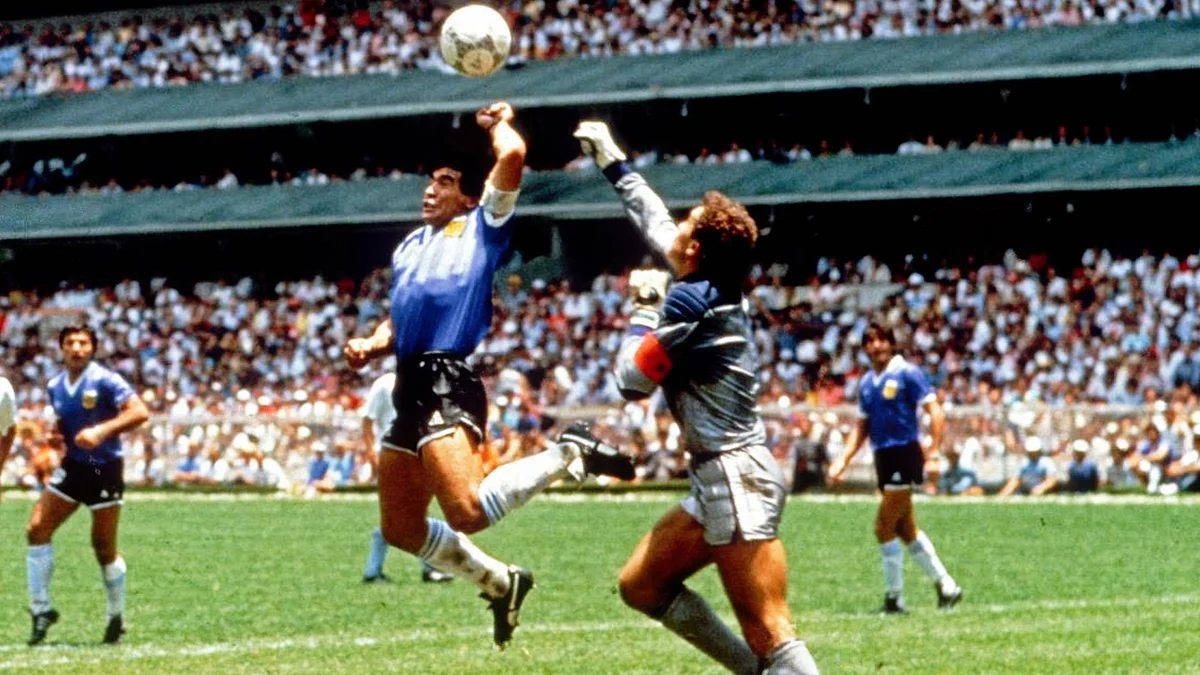 The notorious 'hand of God' goal
