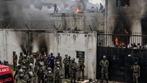 Prison riot in Sri Lanka.