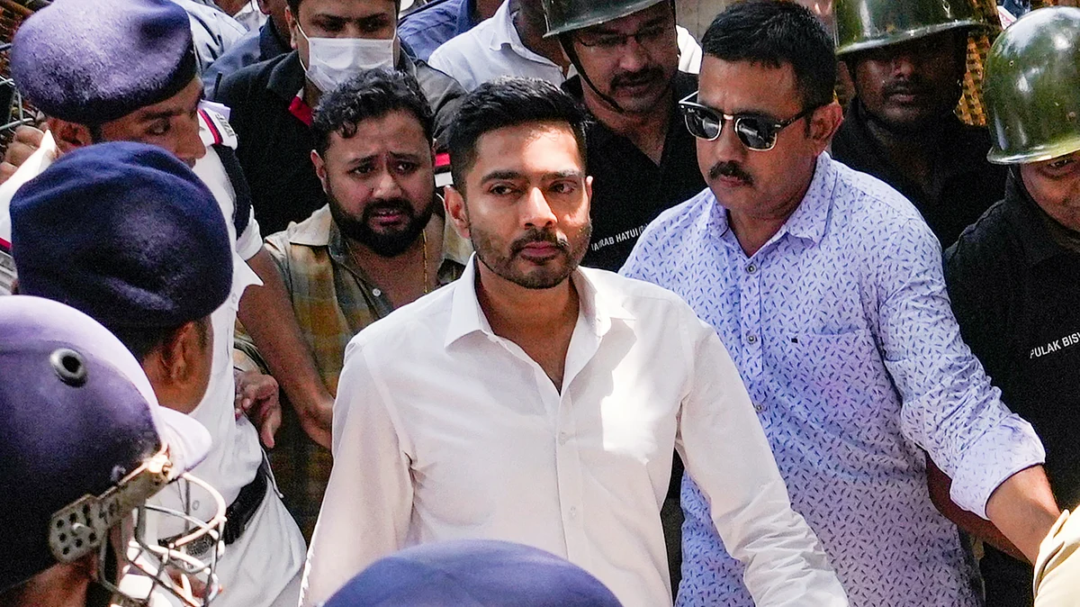 Abhishek Banerjee arrives to give his voice sample before a magistrate in Kolkata, 15 July