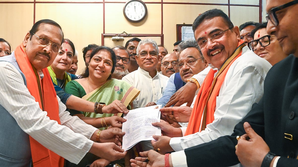 Ray submits his RS nomination in Kolkata in the presence of CM Suvendu Adhikari and Samik Bhattacharya