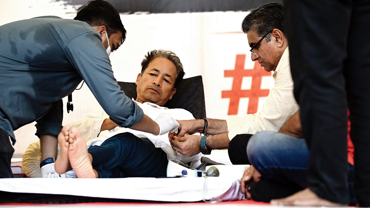 Sonam Wangchuk on hunger strike at Jantar Mantar in New Delhi