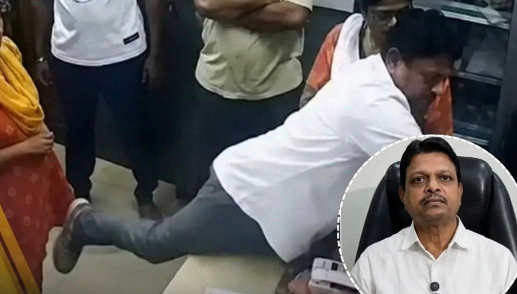 Ramesh Mhatre assaulting a doctor