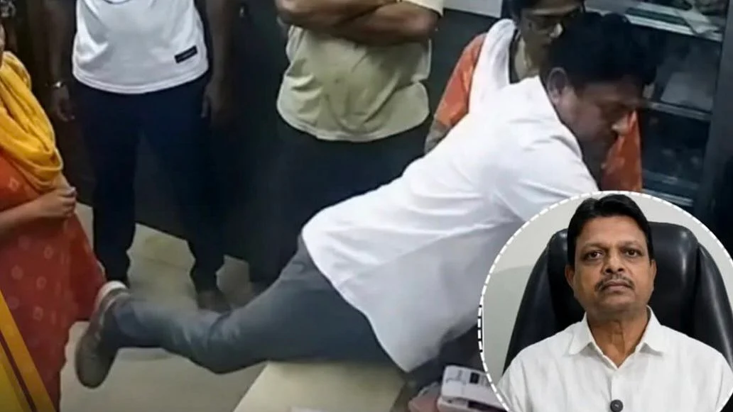 Ramesh Mhatre assaulting a doctor