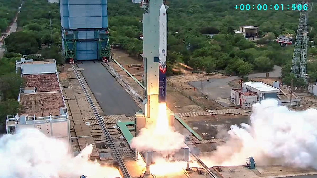 Vikram-1 Test Flight-1 lifts off from the Satish Dhawan Space Centre in Sriharikota