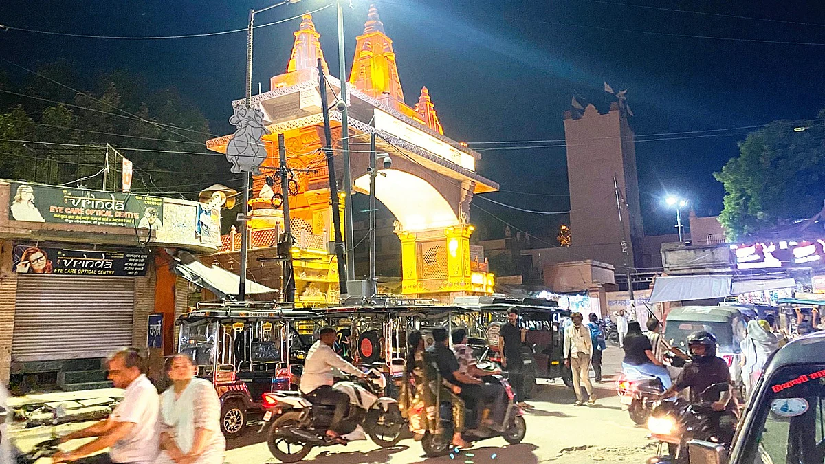 The main entrance gate of the Shri Krishna Janmabhoomi temple in Mathura