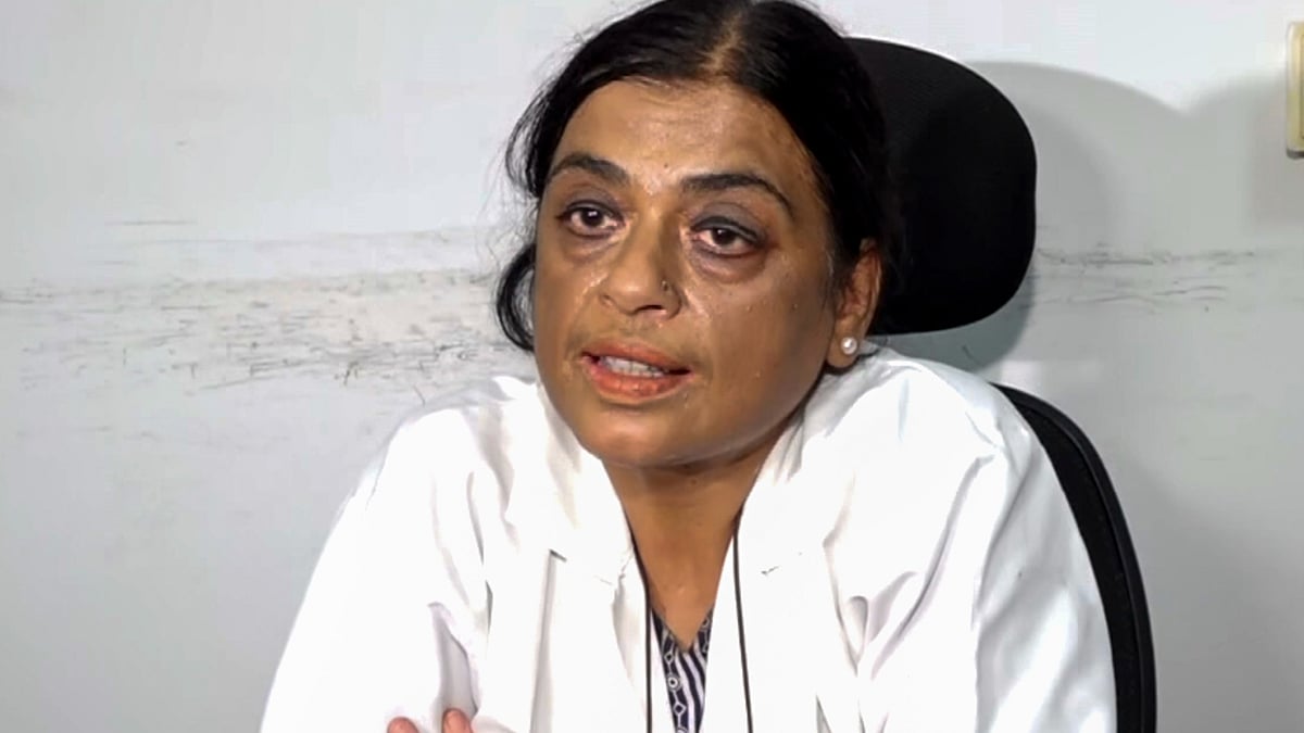 Head of medicine Dr Manisha Bais Thakur addresses the media in New Delhi.