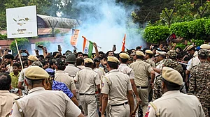 Delhi Police rejected reports that force had been used.