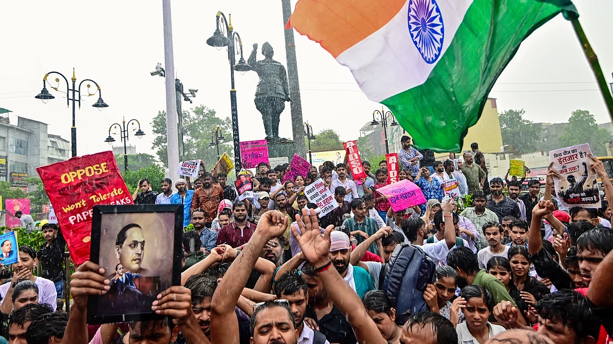 A protest in support of Sonam Wangchuk and the CJP in Prayagraj, 20 July