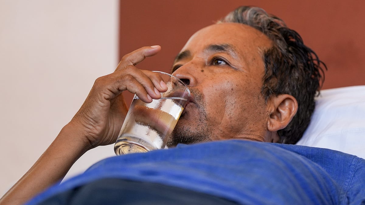 Sonam Wangchuk during a protest at Jantar Mantar in New Delhi.
