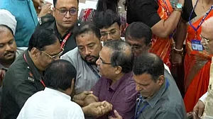 Kunal Ghosh being taken out of Bengal assembly.