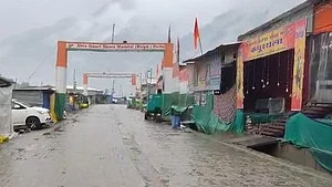 Devotees have been instructed not to move until weather conditions improve