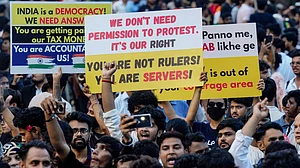 Snapshot of a section of protesters in Jantar Mantar